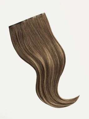 Luxy seamless 12” clip in hair extensions ash brown balayage